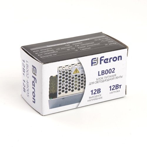 Блок питания для светодиодной ленты 12W 12V (драйвер), LB002 Feron фото 4