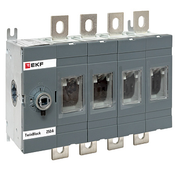 Рубильник 250A 4П без рукоятки управления TwinBlock EKF