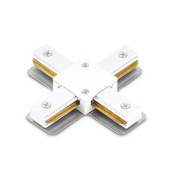 Donel X-образный токопроводящий соединитель для шинопровода, белый, пластик, 103х103 мм, серия: DN01