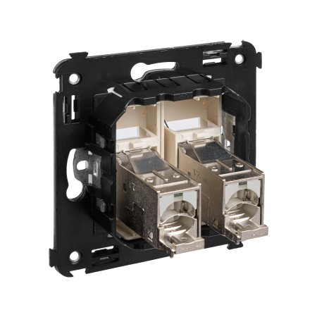 Компьютерная розетка RJ-45 в стену, кат.5e двойная экранированная,"Avanti", "Ванильная дымка" DKC