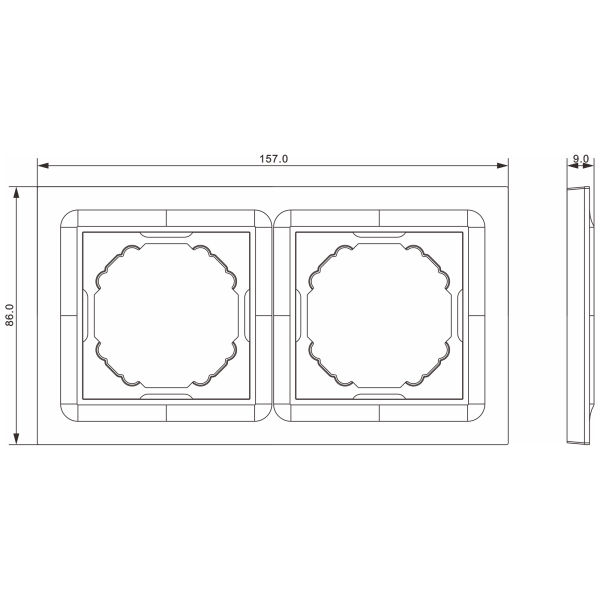 Donel A07 Wave матовый серый рамка 2-я, серия DB
