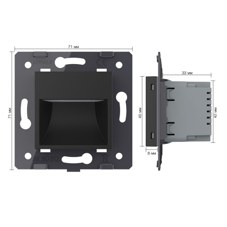 Подсветка лестницы, пола, цвет черный (механизм) Livolo