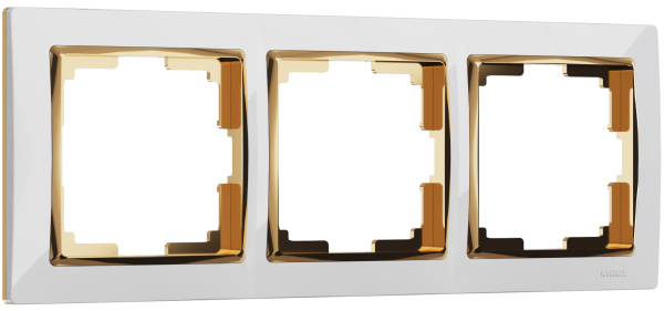 Snabb Рамка горизонт/вертик 3 пост . белый/золото IP20 Werkel