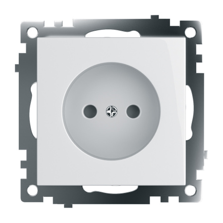 Розетка 1-местная б/з (механизм), STEKKER GLS10-7109-01, 250V, 10А с защитной шторкой, серия Катрин, белый