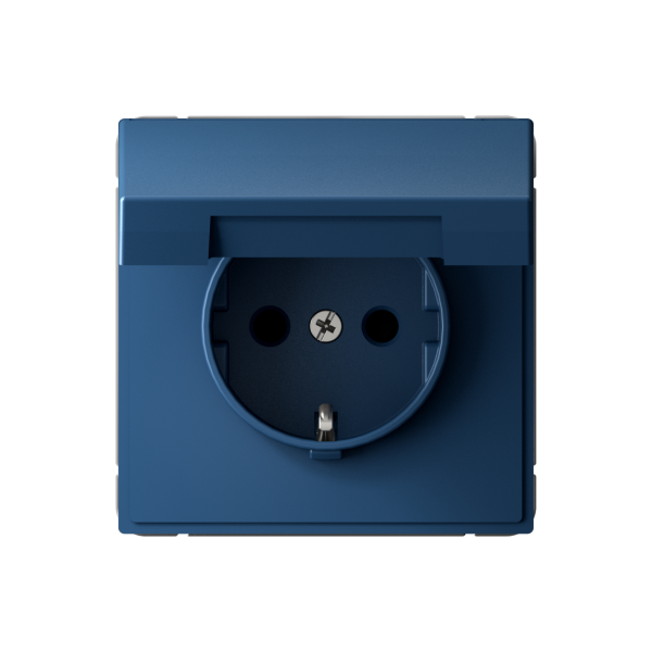 ARTGALLERY РОЗЕТКА с заземл. со шторк. с крышкой, 16А, IP20, механизм, АКВАМАРИН Systeme Electric