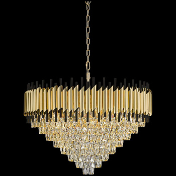 Люстра подвесная Матовое золото, Черный/Прозрачный E14 21*40Вт WE138.21.403 WERTMARK