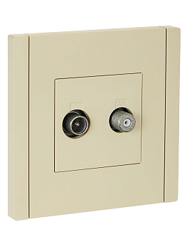 FORTE&PIANO Розетка двойная TV+SAT FP438 ваниль IEK