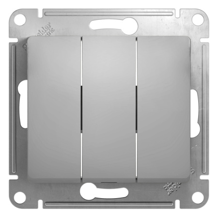 GLOSSA  Механизм выключателя СУ 3-кл 10А алюминий IP20 Schneider Electric
