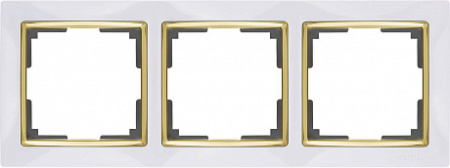 Snabb Рамка горизонт/вертик 3 пост . белый/золото IP20 Werkel