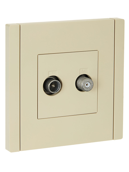 FORTE&PIANO Розетка двойная TV+SAT FP438 ваниль IEK