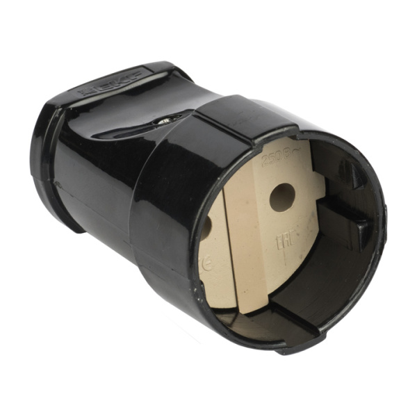 Гнездо штепсельное б/з черн, 10А 250В PROxima EKF