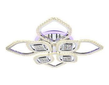 Потолочный светодиодный светильник с пультом FA283/4+4 CH хром 147W 750*750*120 (ПДУ РАДИО 2.4G) Ambrella Light