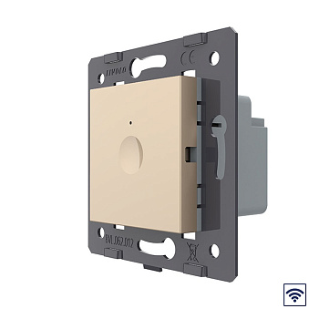 Одноклавишный сенсорный выключатель Module с радиоупр., цвет золотой (механизм) Livolo