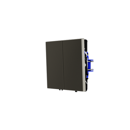 Проходной переключатель встраиваемый Voltum S70 двухклавишный 10А, (шелк)