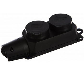 Розетка каучук двойная каучуковая с крышками IP44 -