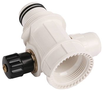 Коллектор "ШиреФит" сборный с вентилем"внутренняя резьба - штуцер с гайкой - штуцер с гайкой", 20мм-16мм-20мм ЗУБР