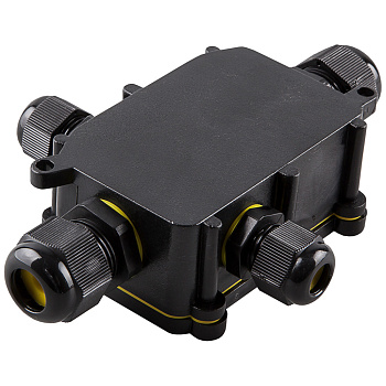 Коробка распределительная STEKKER LD524, водонепроницаемая на 4 выхода, 450V, 140х100х36, черный