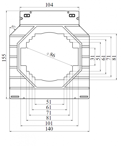 Трансформатор тока CT100 1200/5А, класс точности-0.2, мощность -15ВА DKC фото 2