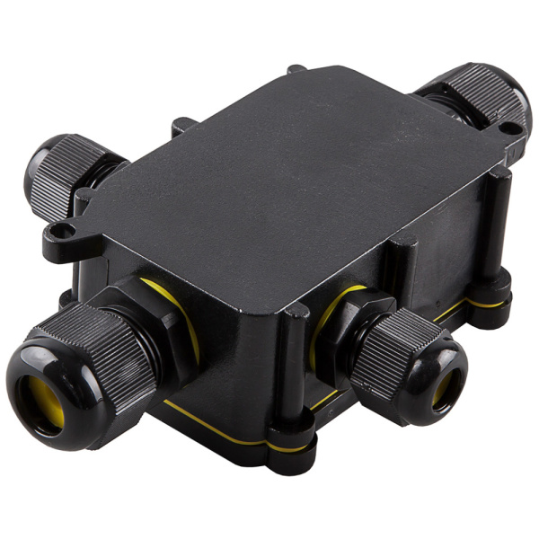 Коробка распределительная STEKKER LD524, водонепроницаемая на 4 выхода, 450V, 140х100х36, черный