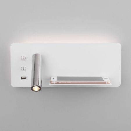 Настенный светодиодный светильник с USB LED (правый) 3, 4Вт 4000К белый, хром IP20 Fant (a053080) Elektrostandard