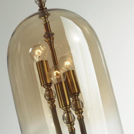 Подвес E14 3*40W BELL бронзовый с патиной/"коньячный"/стекло ODEON LIGHT