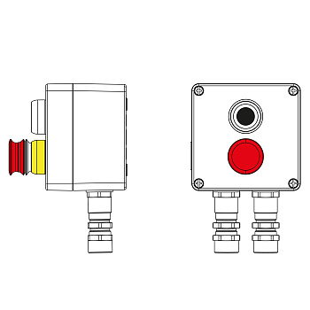 Взрывозащ. пост упр. из алюминия CPE-A-12-(1xP1B(11)-1xP3E(11))-2xKA2MHK(C)1Ex d e IIC Т5 Gb / Ex tb IIIC T95°C Db IP66 DKC