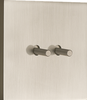 Donel N96 выключателя звонкового типа на 2 тумблера, Цилиндр, 10AX 250V, Никель, серия DT