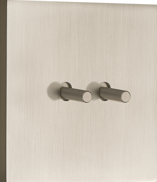 Donel N96 выключателя звонкового типа на 2 тумблера, Цилиндр, 10AX 250V, Никель, серия DT