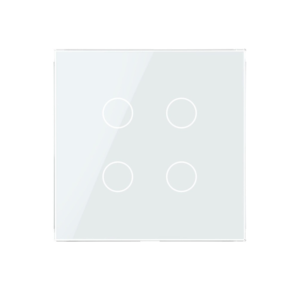 Панель для сенсорного выключателя UK стандарт, 4 клавиши, цвет белый, стекло Livolo