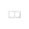 Рамка стеклянная Voltum S70 на 2 поста, (белый, стекло)