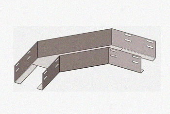 Лоток угловой перфорированный КГ 100х65-90 У3 поворот на 90, окрашенный, S1,0