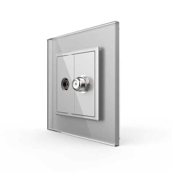 Розетка ТВ/Спутниковая SAT Серая Livolo Розетка ТВ/Спутниковая SAT Серая Livolo