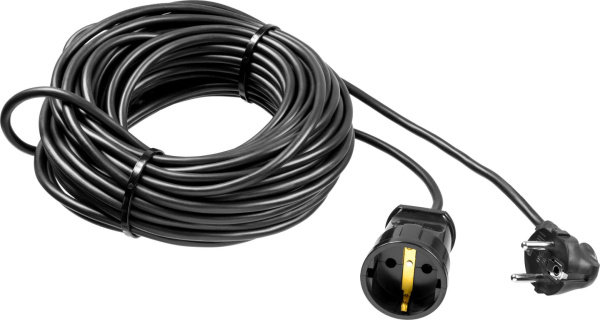 Силовой удлинитель-шнур ПВС 3x0.75 20м 2500Вт, ПВС 307-Ш ЗУБР