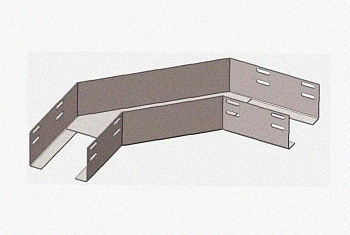 Лоток угловой перфорированный КГ 100х50-90 УХЛ1 поворот на 90, горячее цинкование, S1,0