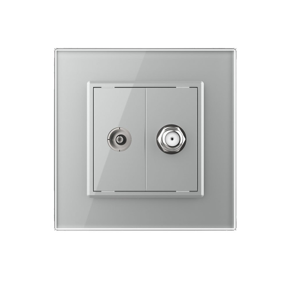 Розетка ТВ/Спутниковая SAT Серая Livolo Розетка ТВ/Спутниковая SAT Серая Livolo