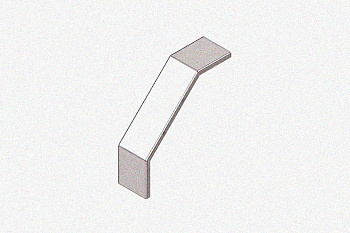 Крышка лотка замкового КЛСЗ 250х65-90 УТ1,5 для поворота трассы вниз на 90, горячее цинкование, S1,5