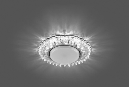 Светильник встраиваемый с белой LED подсветкой Feron CD4025 потолочный GX53 без лампы прозрачный