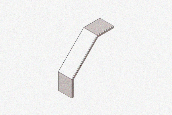 Крышка лотка замкового КЛСЗ 250х65-90 УТ1,5 для поворота трассы вниз на 90, горячее цинкование, S1,5