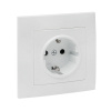 Валенсия Розетка 1-местная с/з 16А белая с защ, штор, EKF