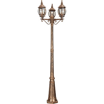 Светильник садово-парковый Feron 8115/PL8115 столб 3*100W E27 230V, черное золото