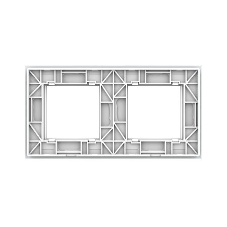 Рамка для розетки двойная Белая Livolo