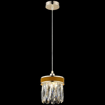 Светильник подвесной Матовое золото, Абрикосовый/Прозрачный E14 1*40Вт WE136.01.306 WERTMARK