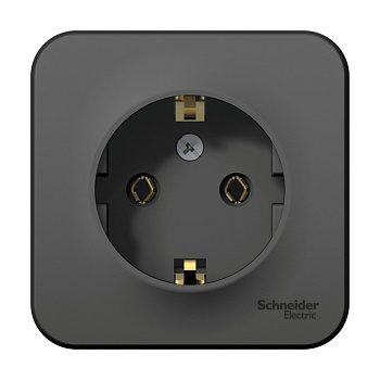 BLANCA Розетка ОУ 1 мест. с зазем. без шторок 16А антрацит IP20 (уп.12шт) Schneider Electric