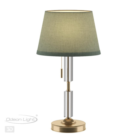 Настольная лампа E27 1*60W LONDON бронзовый/зеленый/абажур ткань ODEON LIGHT