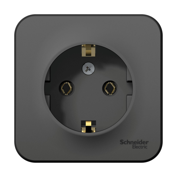 BLANCA Розетка ОУ 1 мест. с зазем. без шторок 16А антрацит IP20 (уп.12шт) Schneider Electric