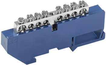 Шина N "ноль" на DIN-изоляторе с никелевым покрытием ШНИ-6х9-8-Д-С IEK