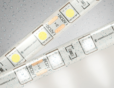 Светодиодная лента GS2102 5050 60Led/ 14.4W m/ 12V IP65 4500K/ 5000*10*2.87mm/ кратность резки 50mm (2 конт.) Ambrella Light