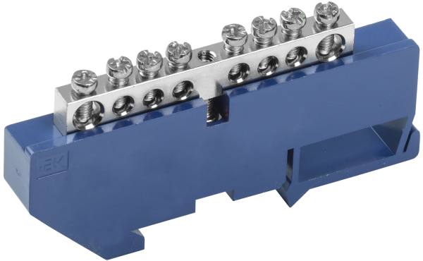 Шина N "ноль" на DIN-изоляторе с никелевым покрытием ШНИ-6х9-8-Д-С IEK