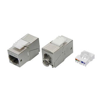 Модуль Keystone RJ45 CAT6A экранированный, 90 градусов, серебристый (форм-фактор S19) DKC