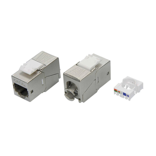 Модуль Keystone RJ45 CAT6A экранированный, 90 градусов, серебристый (форм-фактор S19) DKC